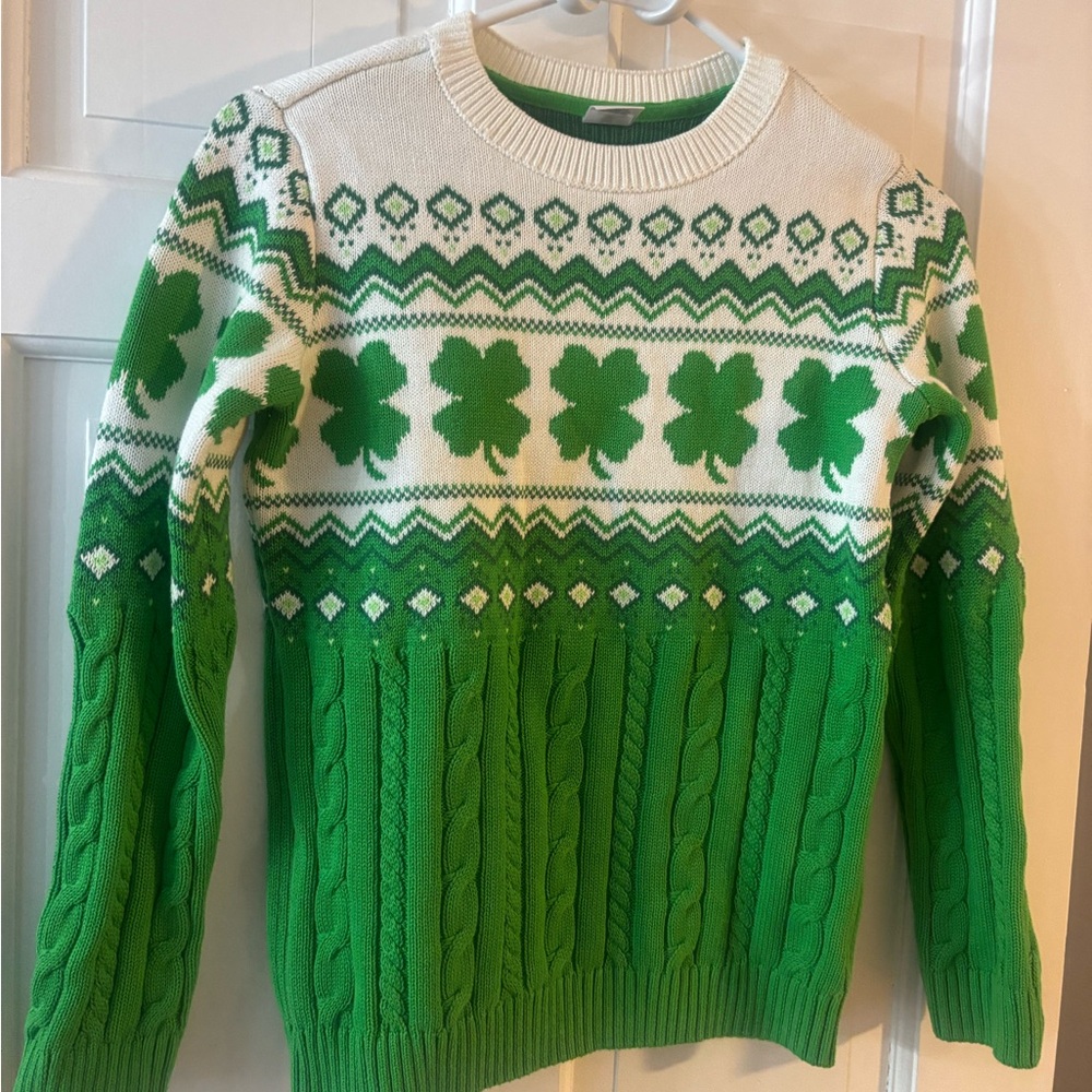 Gymboree Green and Cream Crewneck Sweater
